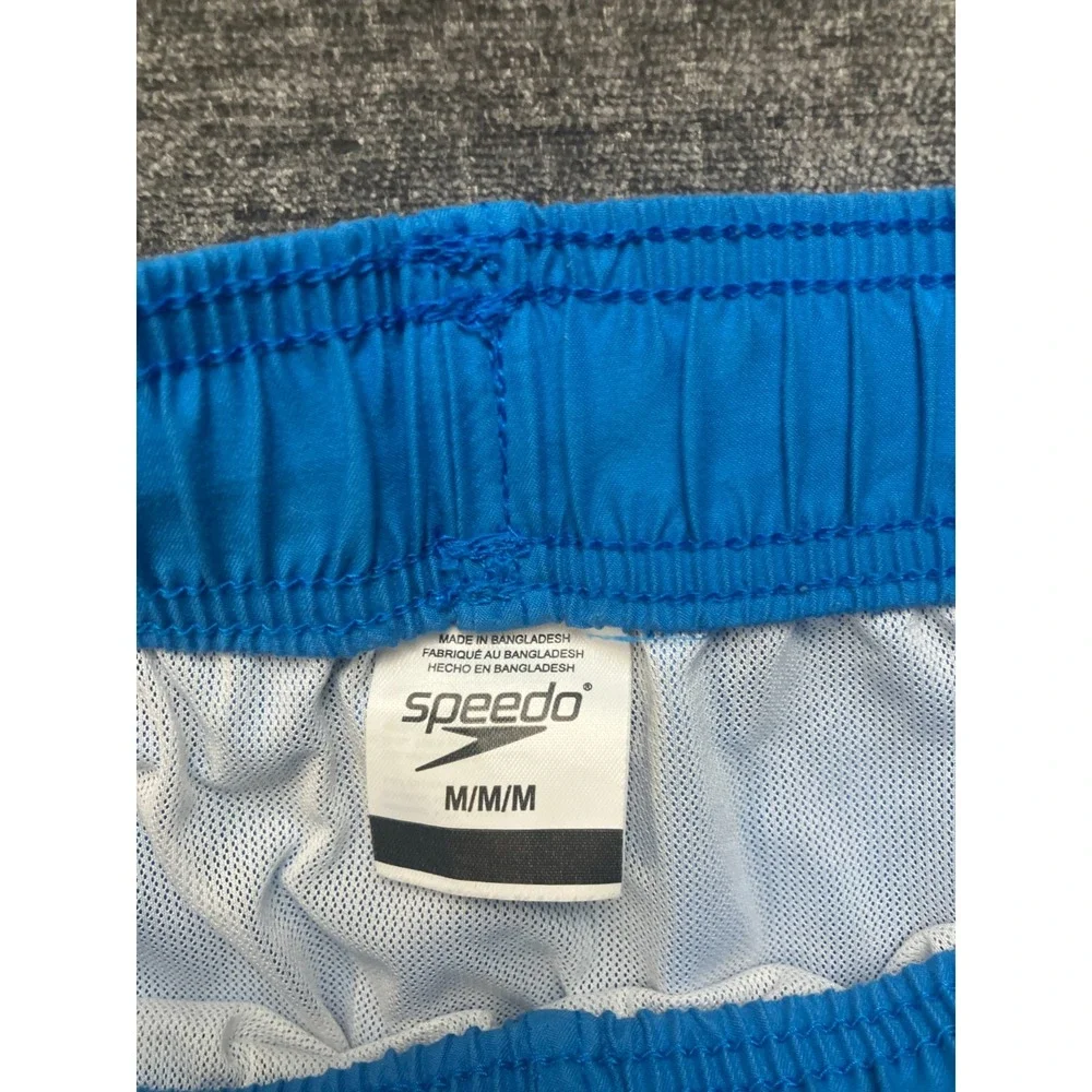 Speedo Volley Board Shorts Boys Medium Blue Swimwear Beach Wear Logo Drawstring